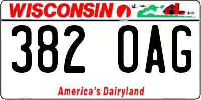 WI license plate 382OAG