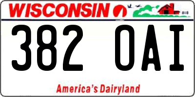 WI license plate 382OAI