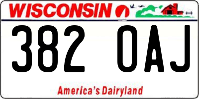 WI license plate 382OAJ
