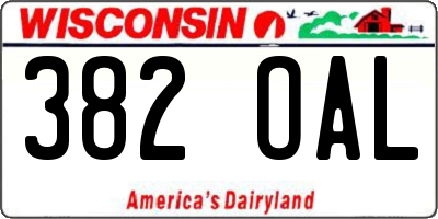 WI license plate 382OAL