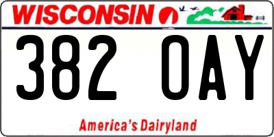 WI license plate 382OAY