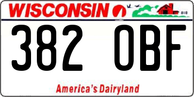 WI license plate 382OBF