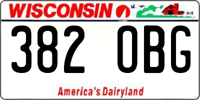 WI license plate 382OBG