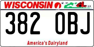 WI license plate 382OBJ