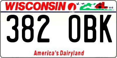 WI license plate 382OBK