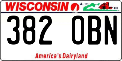 WI license plate 382OBN