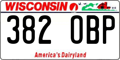 WI license plate 382OBP