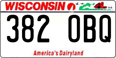 WI license plate 382OBQ