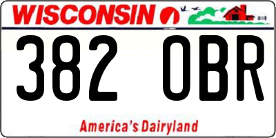 WI license plate 382OBR