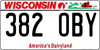WI license plate 382OBY