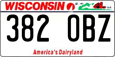WI license plate 382OBZ