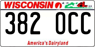 WI license plate 382OCC