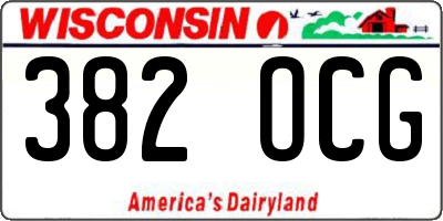 WI license plate 382OCG