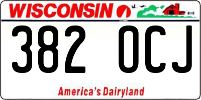 WI license plate 382OCJ