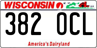 WI license plate 382OCL