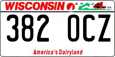 WI license plate 382OCZ