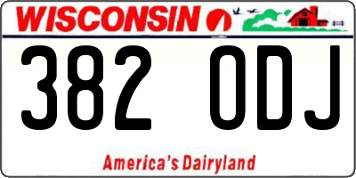 WI license plate 382ODJ