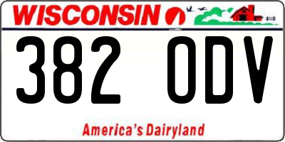 WI license plate 382ODV