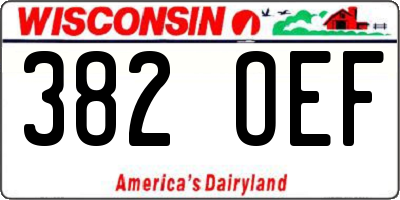 WI license plate 382OEF