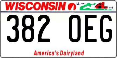 WI license plate 382OEG