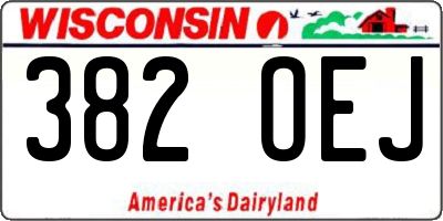 WI license plate 382OEJ
