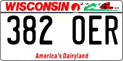 WI license plate 382OER