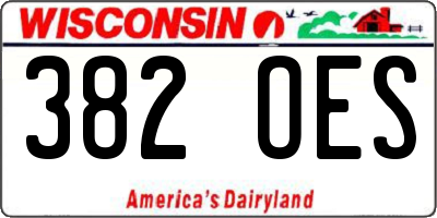 WI license plate 382OES