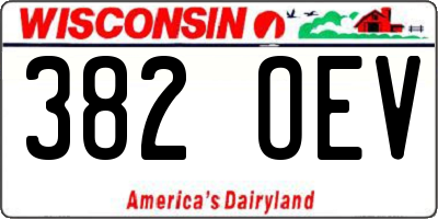 WI license plate 382OEV