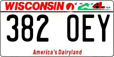 WI license plate 382OEY