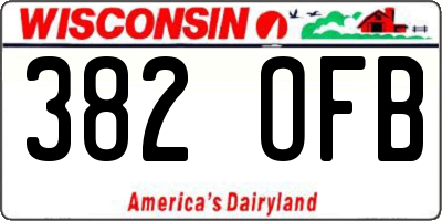 WI license plate 382OFB