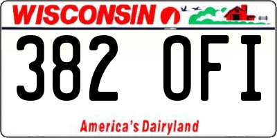 WI license plate 382OFI