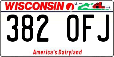 WI license plate 382OFJ