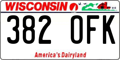 WI license plate 382OFK