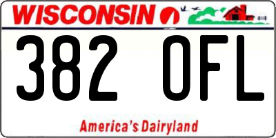 WI license plate 382OFL