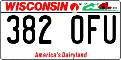 WI license plate 382OFU