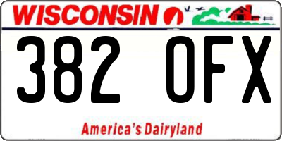 WI license plate 382OFX