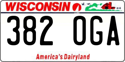 WI license plate 382OGA