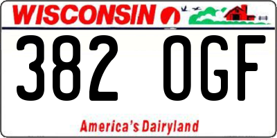 WI license plate 382OGF