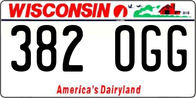 WI license plate 382OGG