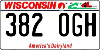 WI license plate 382OGH