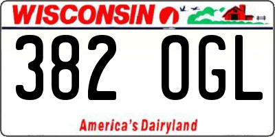 WI license plate 382OGL