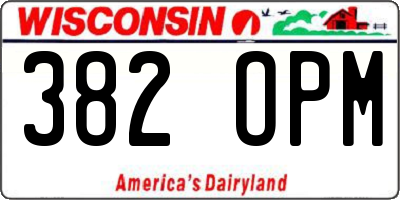WI license plate 382OPM