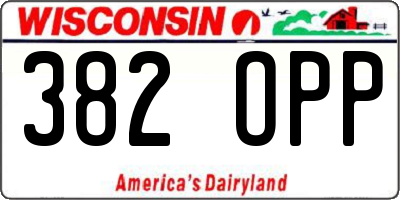 WI license plate 382OPP
