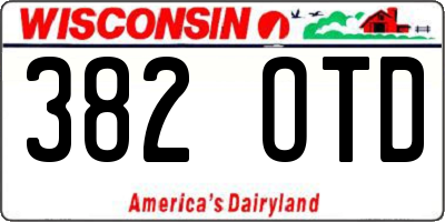 WI license plate 382OTD