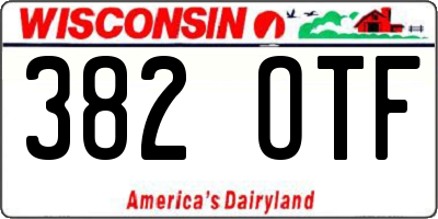WI license plate 382OTF