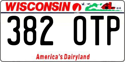 WI license plate 382OTP