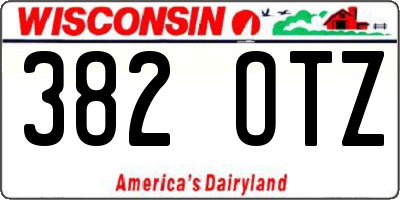 WI license plate 382OTZ
