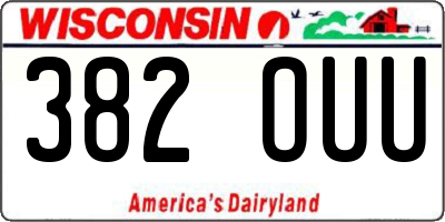 WI license plate 382OUU