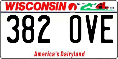 WI license plate 382OVE