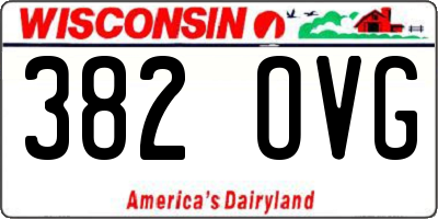 WI license plate 382OVG